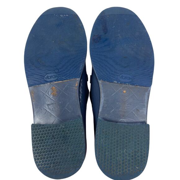 CHANEL Turnlock Quilted Loafers CC Logo Navy Blue Patent Leather Flats Shoe EU40 - Picture 9 of 11